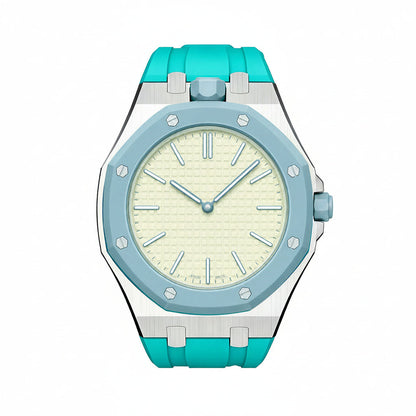 [Saipan]OAK POP SKY BLUE STEEL SILICONE STRAP
