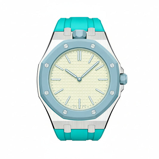 [Saipan]OAK POP SKY BLUE STEEL SILICONE STRAP