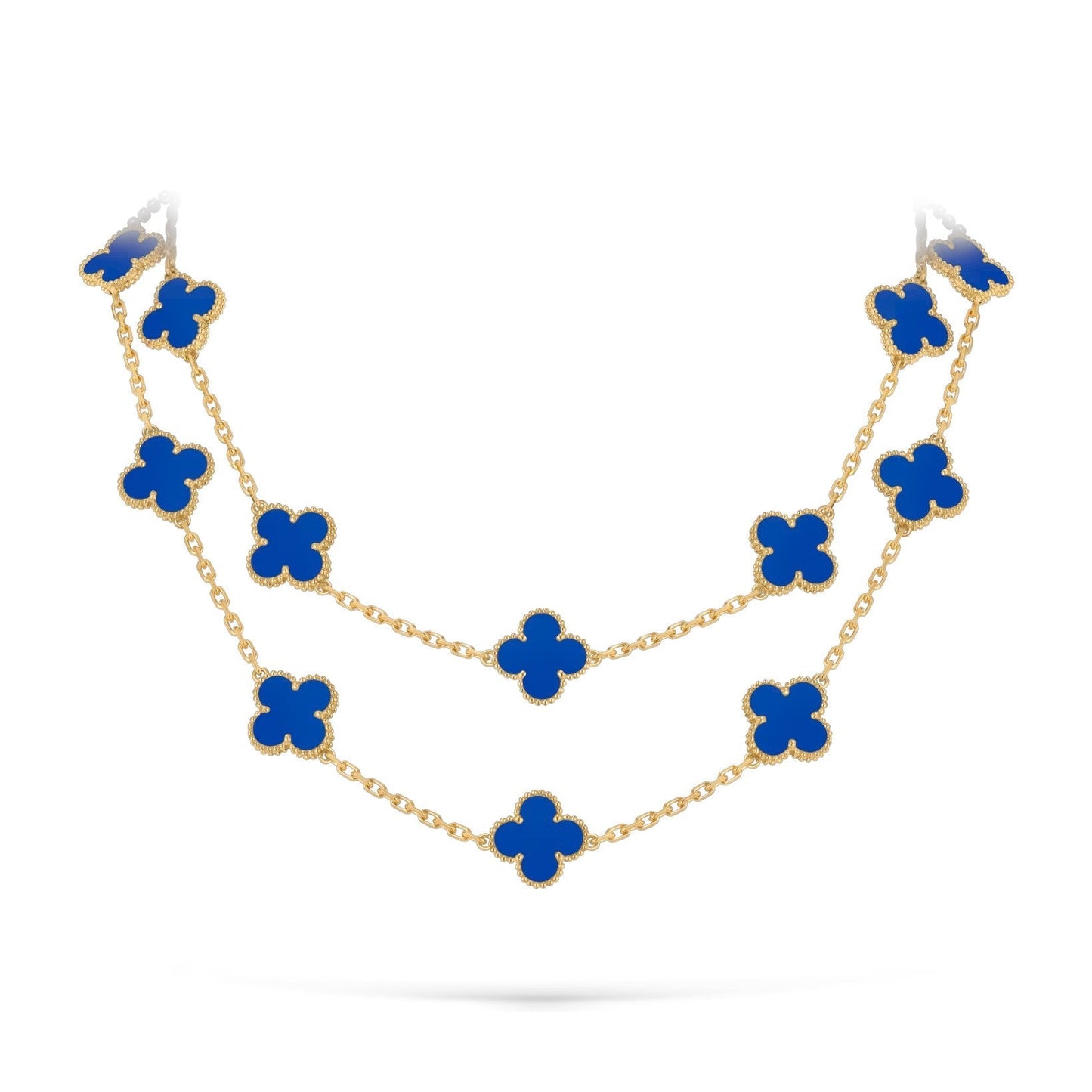 [Saipan]CLASSIC 20-MOTIF LUCKY CLOVER LONG NECKLACE GOLD COLLECTION