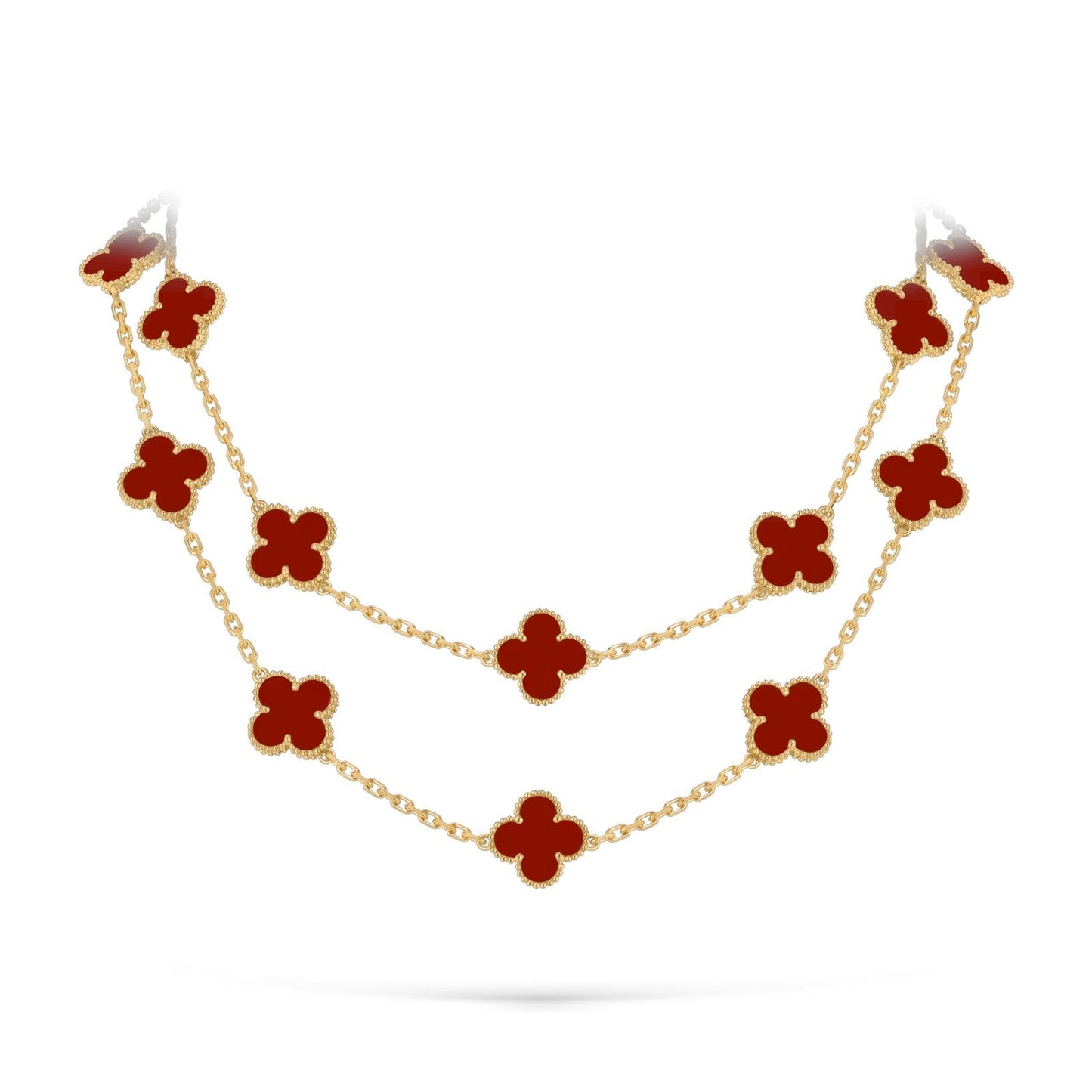 [Saipan]CLASSIC 20-MOTIF LUCKY CLOVER LONG NECKLACE GOLD COLLECTION