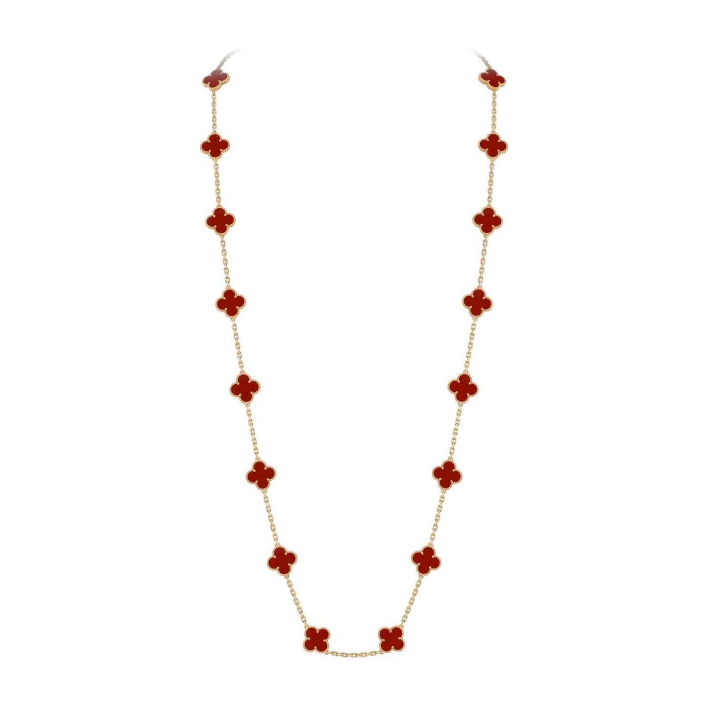 [Saipan]CLASSIC 20-MOTIF LUCKY CLOVER LONG NECKLACE GOLD COLLECTION