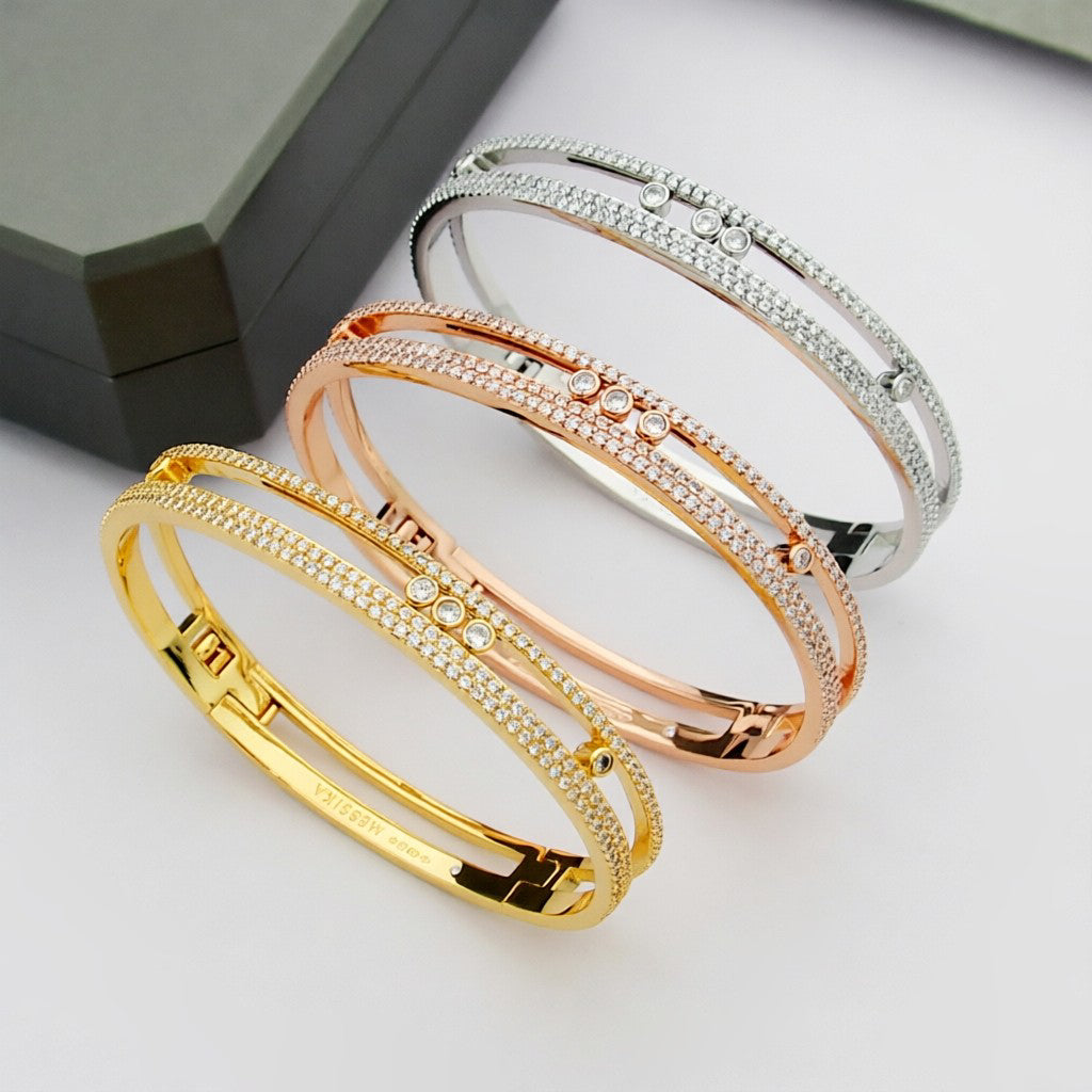 [Saipan]MOVE ROMANE PAVÉ DIAMOND BANGLE BRACELET