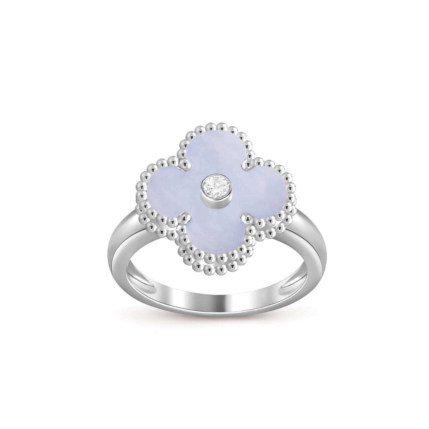 [Saipan]LUCKY CLOVER DIAMOND-ACCENT WHITE GOLD RING COLLECTION
