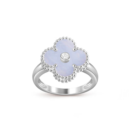 [Saipan]LUCKY CLOVER DIAMOND-ACCENT WHITE GOLD RING COLLECTION