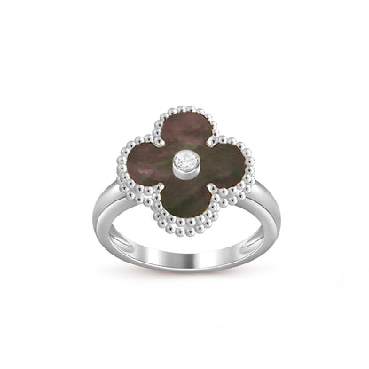 [Saipan]LUCKY CLOVER DIAMOND-ACCENT WHITE GOLD RING COLLECTION