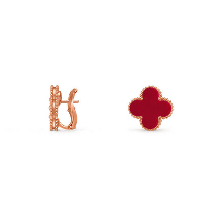 [Saipan]15MM CLOVER FLOWER STUD EARRINGS ROSE GOLD COLLECTION