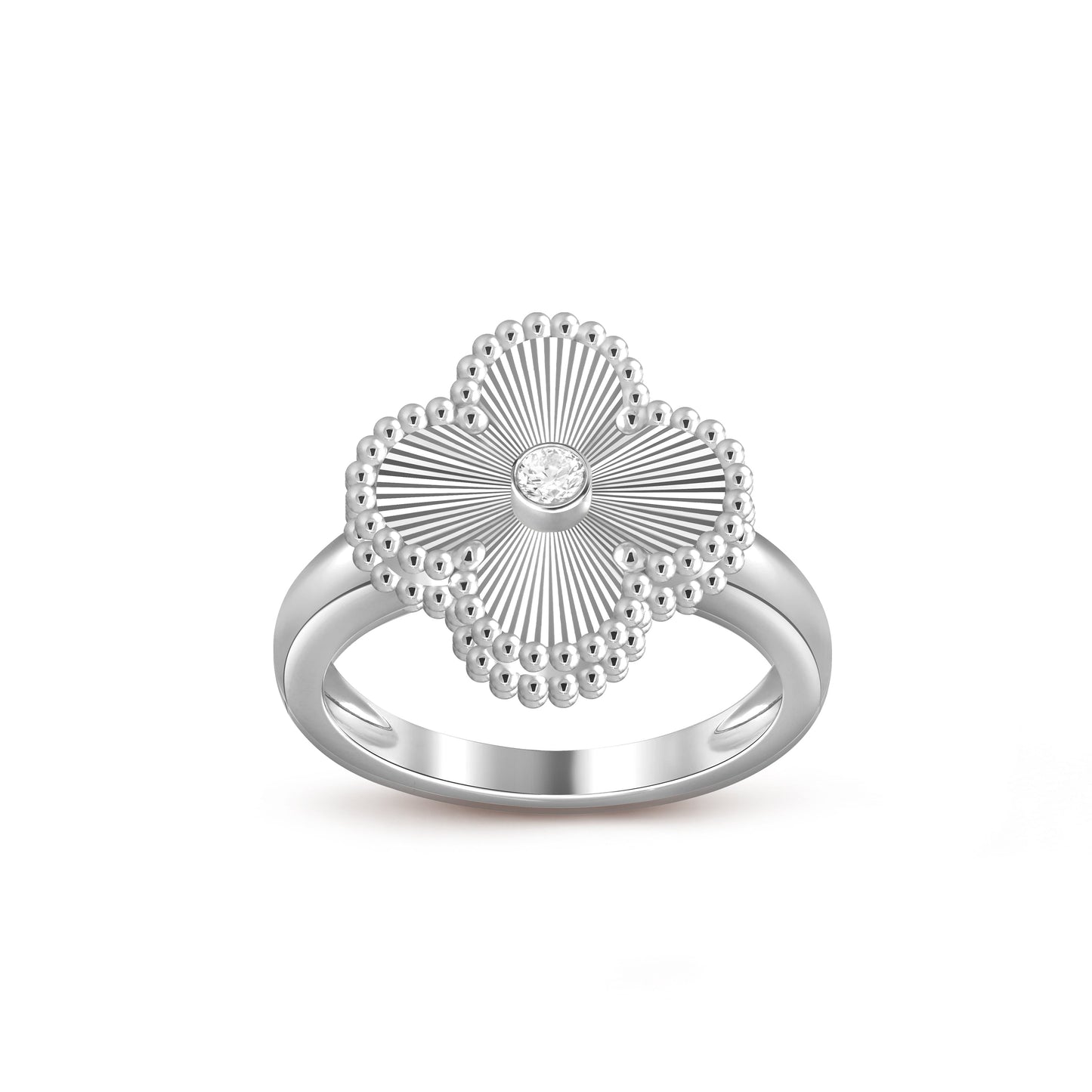 [Saipan]LUCKY CLOVER DIAMOND-ACCENT WHITE GOLD RING COLLECTION