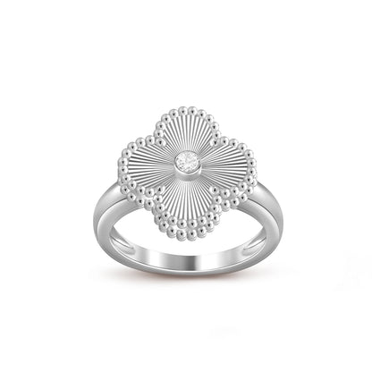 [Saipan]LUCKY CLOVER DIAMOND-ACCENT WHITE GOLD RING COLLECTION