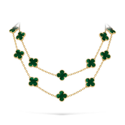 [Saipan]CLASSIC 20-MOTIF LUCKY CLOVER LONG NECKLACE GOLD COLLECTION
