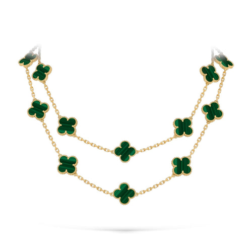 [Saipan]CLASSIC 20-MOTIF LUCKY CLOVER LONG NECKLACE GOLD COLLECTION