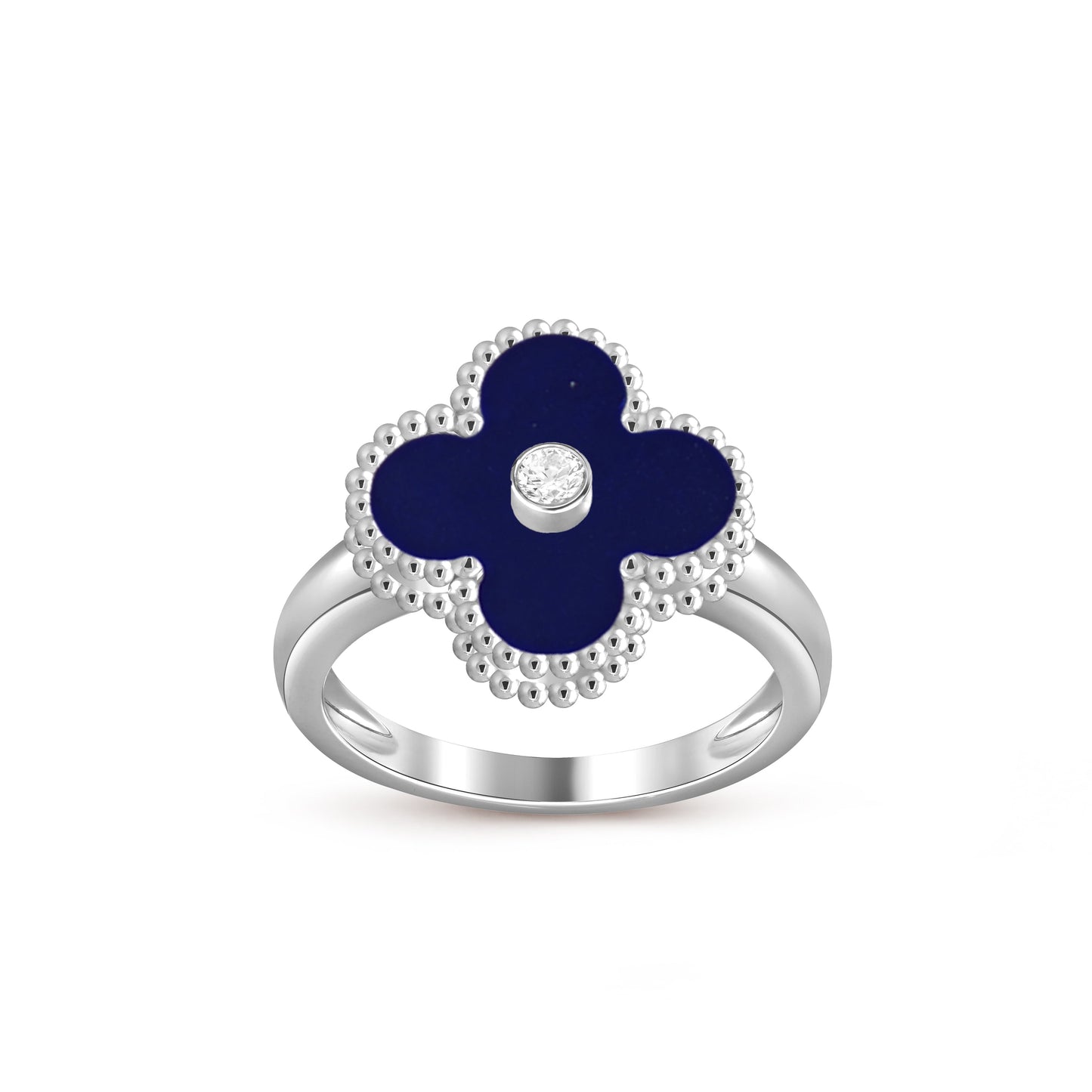[Saipan]LUCKY CLOVER DIAMOND-ACCENT WHITE GOLD RING COLLECTION