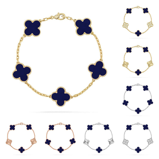 [Saipan]LUCKY CLOVER 5-MOTIF BRACELET - LAPIS LAZULI COLLECTION