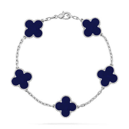 [Saipan]LUCKY CLOVER 5-MOTIF BRACELET - LAPIS LAZULI COLLECTION