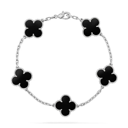 [Saipan]LUCKY CLOVER 5-MOTIF BRACELET - BLACK OXNY COLLECTION