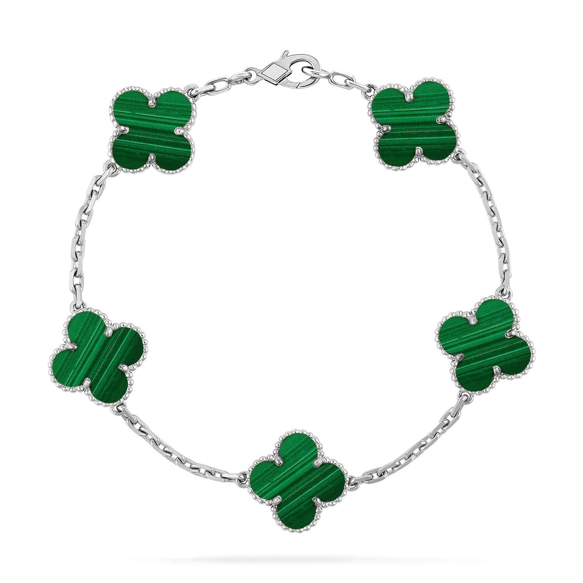 [Saipan]LUCKY CLOVER 5-MOTIF BRACELET - MALACHITE COLLECTION