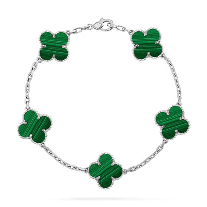 [Saipan]LUCKY CLOVER 5-MOTIF BRACELET - MALACHITE COLLECTION