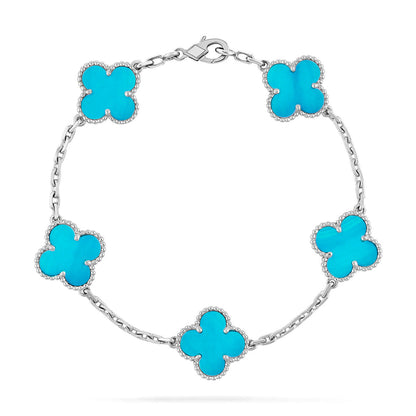 [Saipan]LUCKY CLOVER 5-MOTIF BRACELET - TURQUOISE COLLECTION