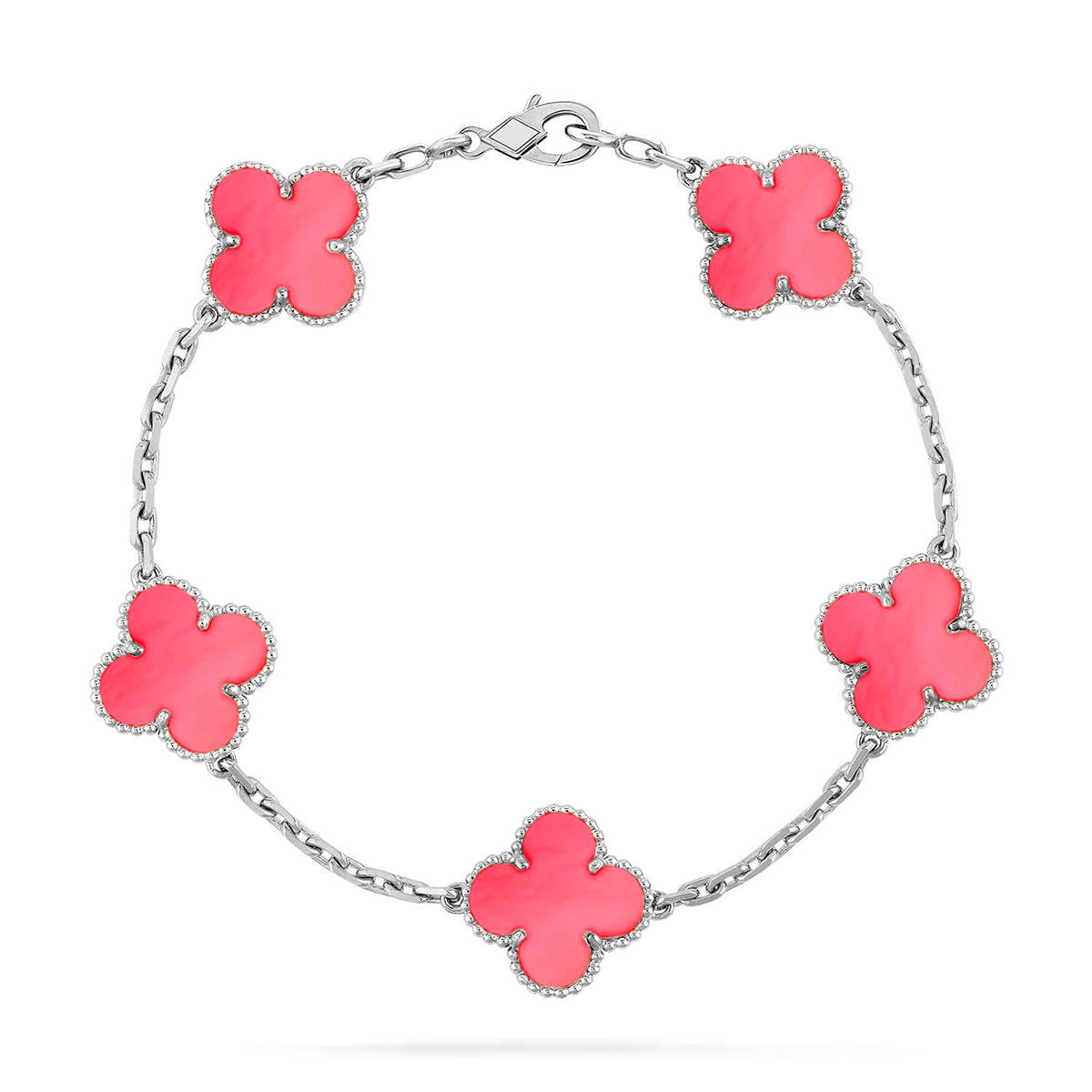 [Saipan]LUCKY CLOVER 5-MOTIF BRACELET - PINK MOTHER-OF-PEARL COLLECTION