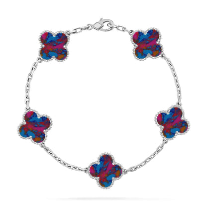 [Saipan]LUCKY CLOVER 5-MOTIF BRACELET - MULTI-GEM COLLECTION