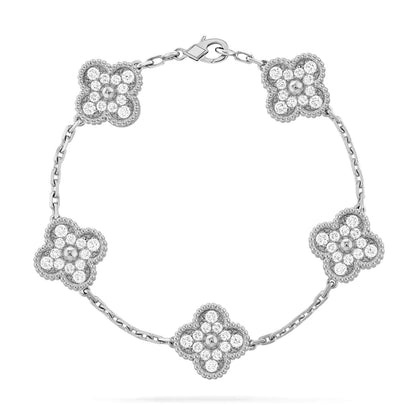 [Saipan]LUCKY CLOVER 5-MOTIF BRACELET - FULL-DIAMOND