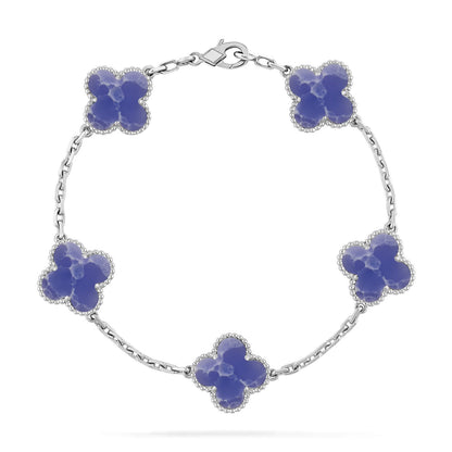 [Saipan]LUCKY CLOVER 5-MOTIF BRACELET - BLUE LARIMAR COLLECTION