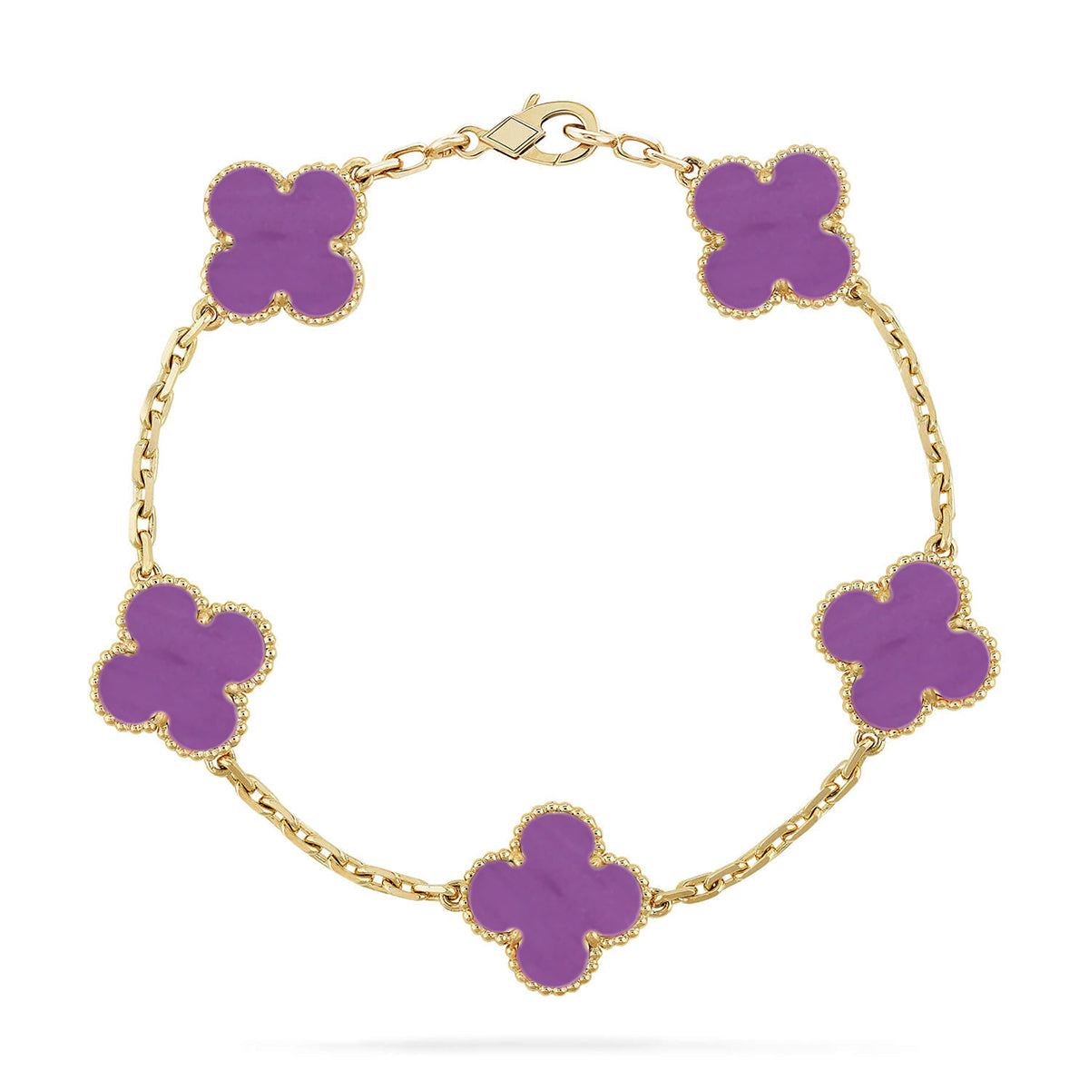 [Saipan]LUCKY CLOVER 5-MOTIF BRACELET - VIOLET COLLECTION