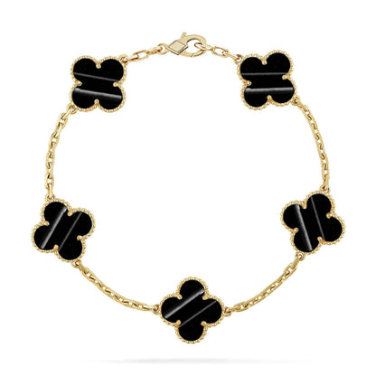 [Saipan]LUCKY CLOVER 5-MOTIF BRACELET - PULSE STONE COLLECTION