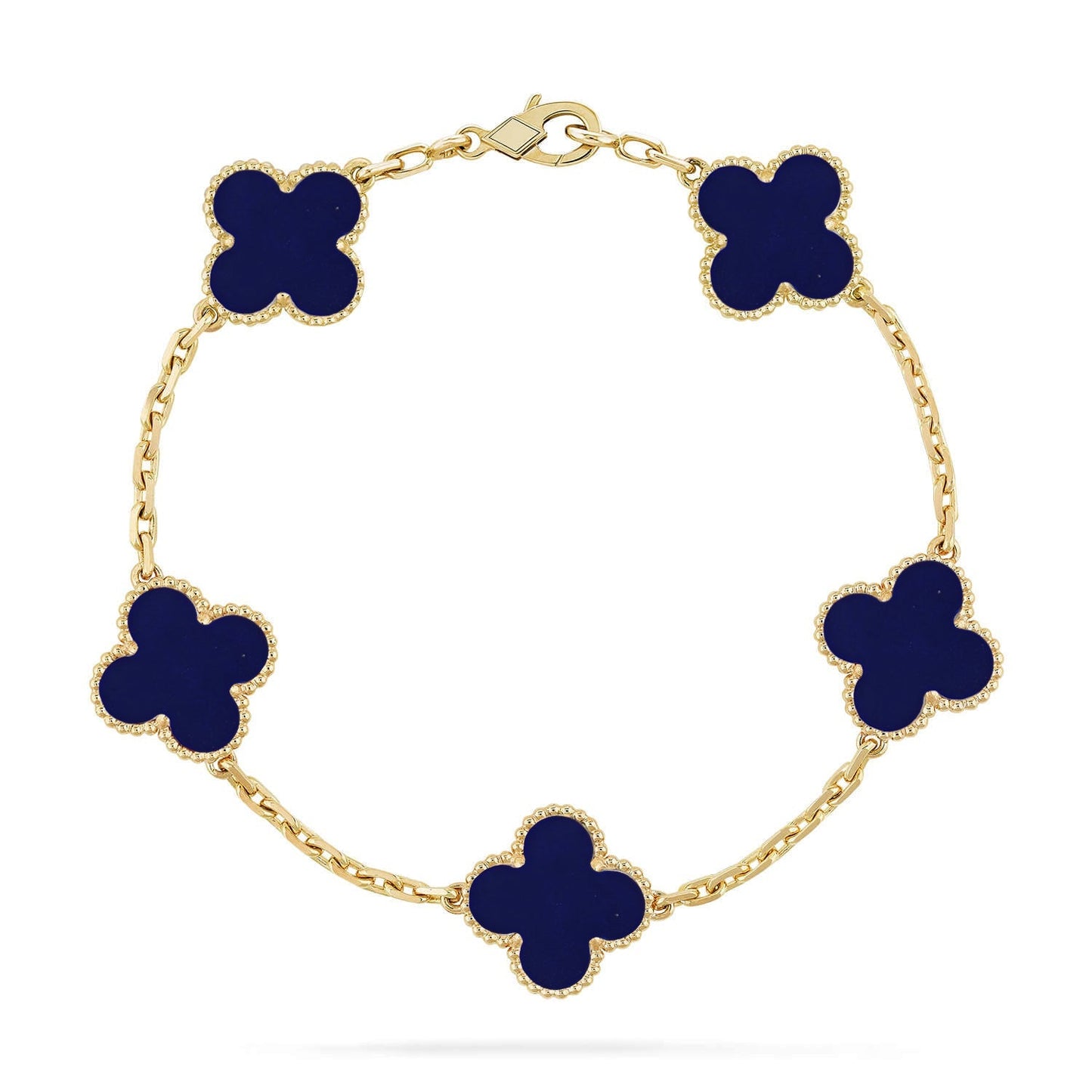 [Saipan]LUCKY CLOVER 5-MOTIF BRACELET - LAPIS LAZULI COLLECTION
