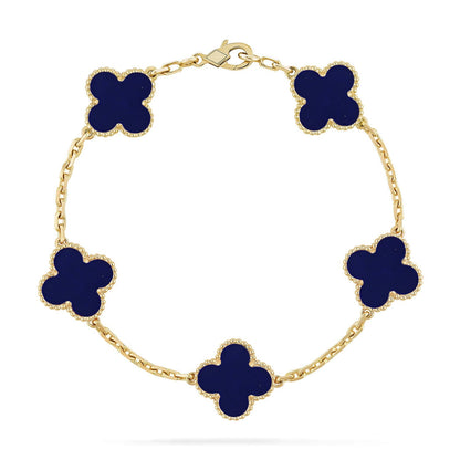 [Saipan]LUCKY CLOVER 5-MOTIF BRACELET - LAPIS LAZULI COLLECTION