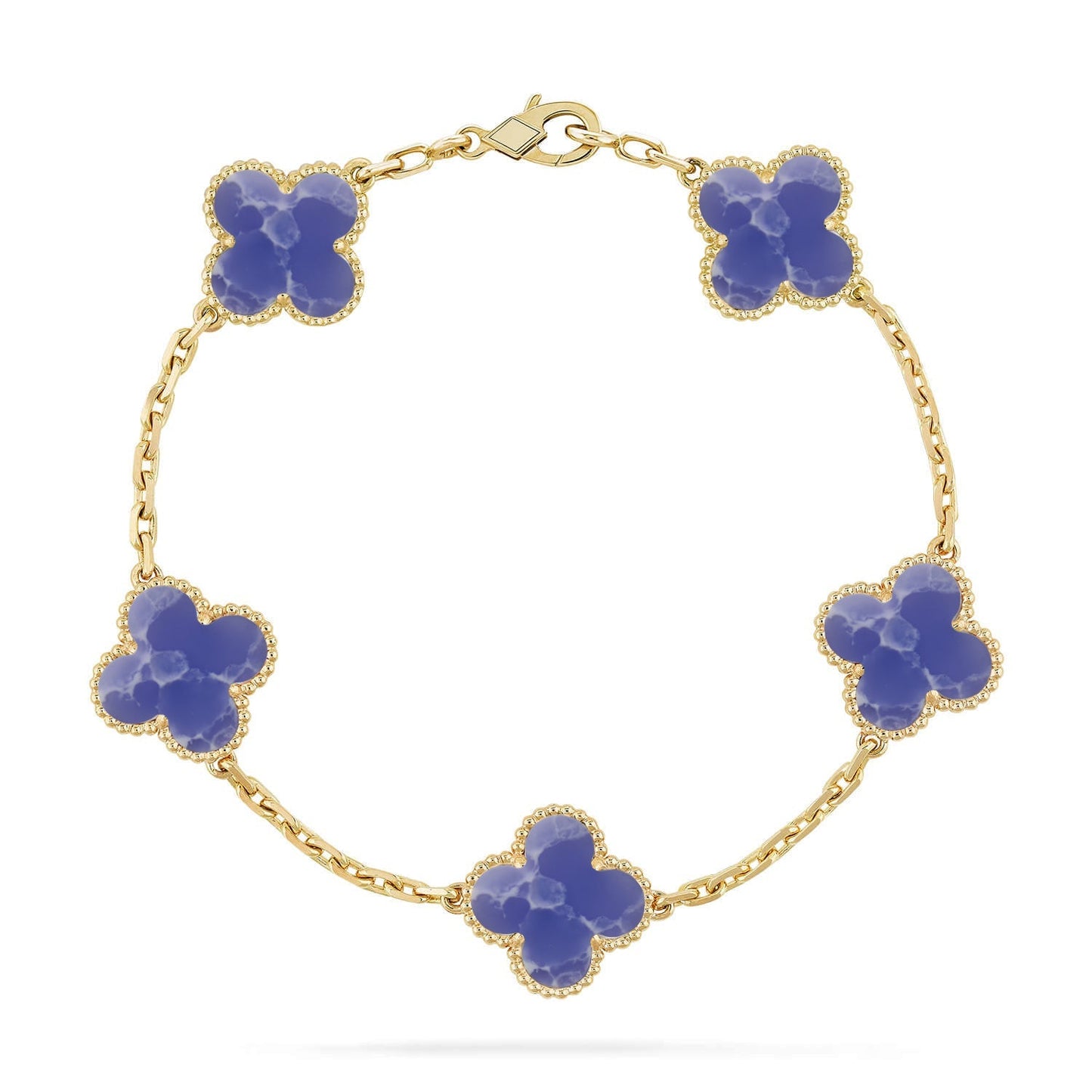 [Saipan]LUCKY CLOVER 5-MOTIF BRACELET - BLUE LARIMAR COLLECTION