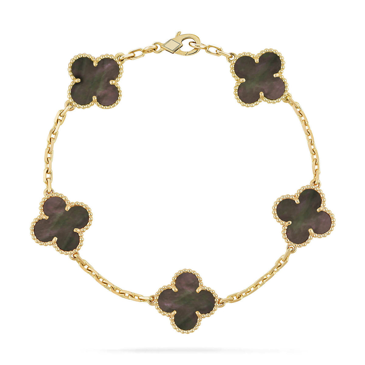 [Saipan]LUCKY CLOVER 5-MOTIF BRACELET - GREY MOTHER-OF-PEARL COLLECTION