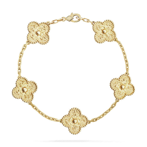 [Saipan]LUCKY CLOVER 5-MOTIF BRACELET - BRONZING