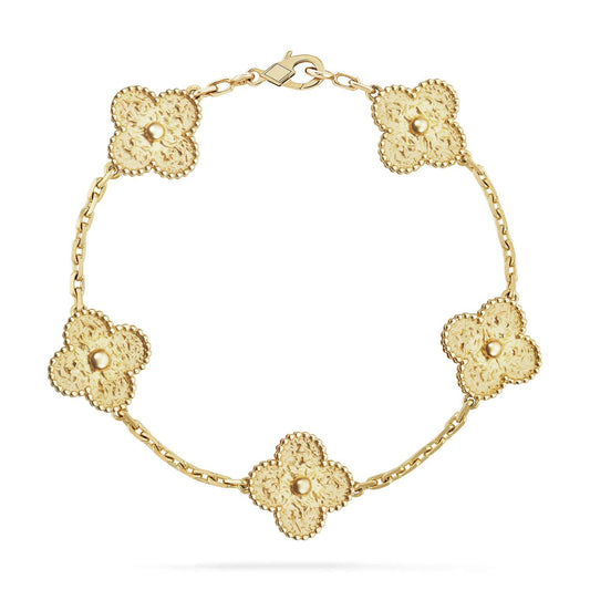 [Saipan]LUCKY CLOVER 5-MOTIF BRACELET - BRONZING