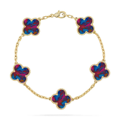 [Saipan]LUCKY CLOVER 5-MOTIF BRACELET - MULTI-GEM COLLECTION