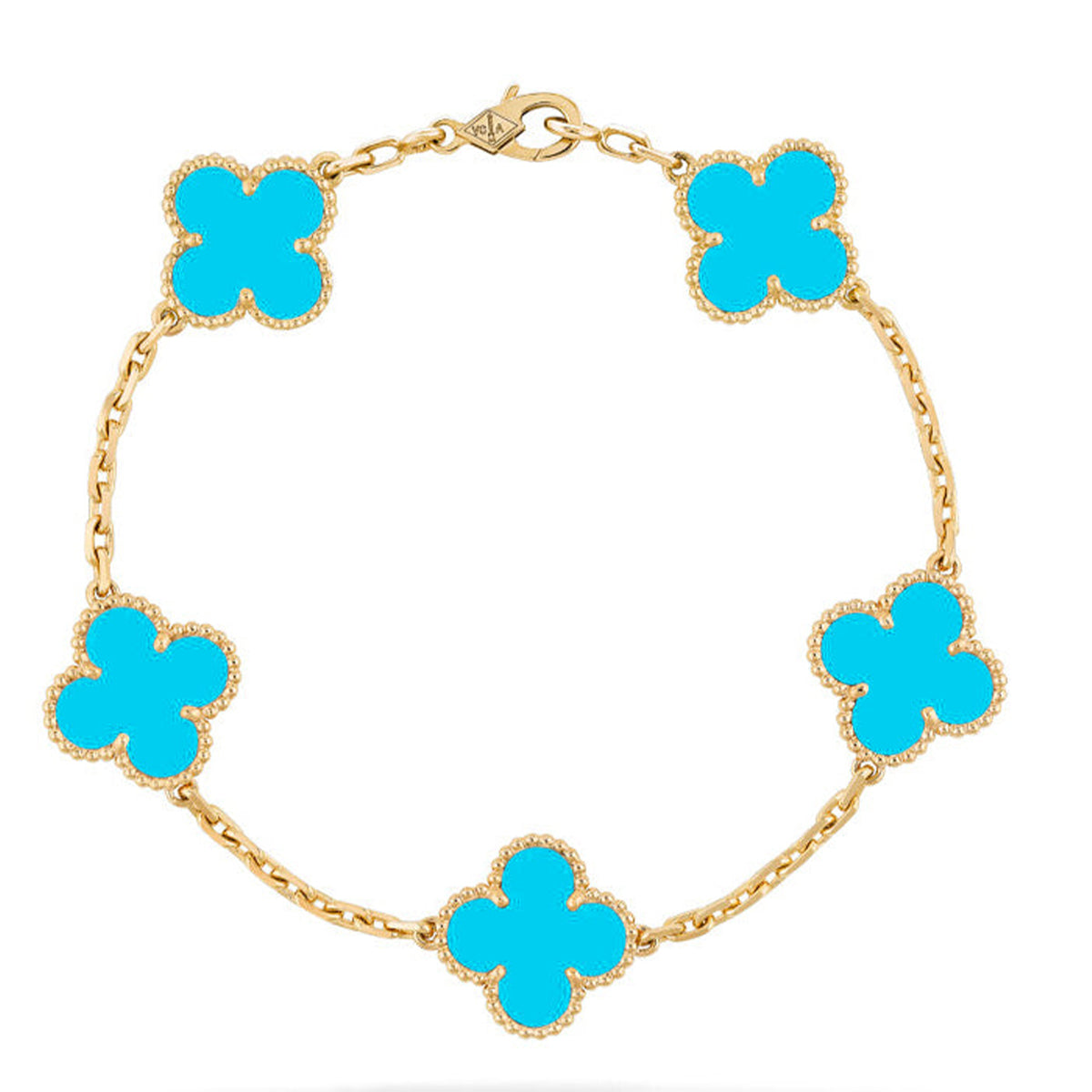 [Saipan]LUCKY CLOVER 5-MOTIF BRACELET - TURQUOISE COLLECTION