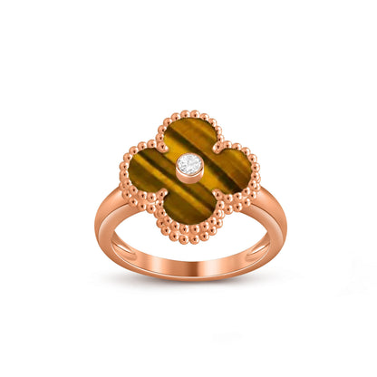 [Saipan]LUCKY CLOVER DIAMOND-ACCENT ROSE GOLD RING COLLECTION