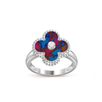 [Saipan]LUCKY CLOVER DIAMOND-ACCENT WHITE GOLD RING COLLECTION