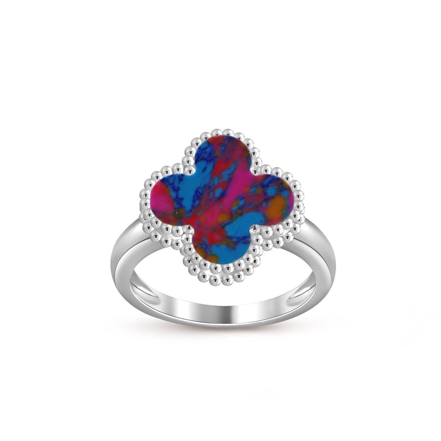 [Saipan]LUCKY CLOVER VINTAGE WHITE GOLD RING COLLECTION