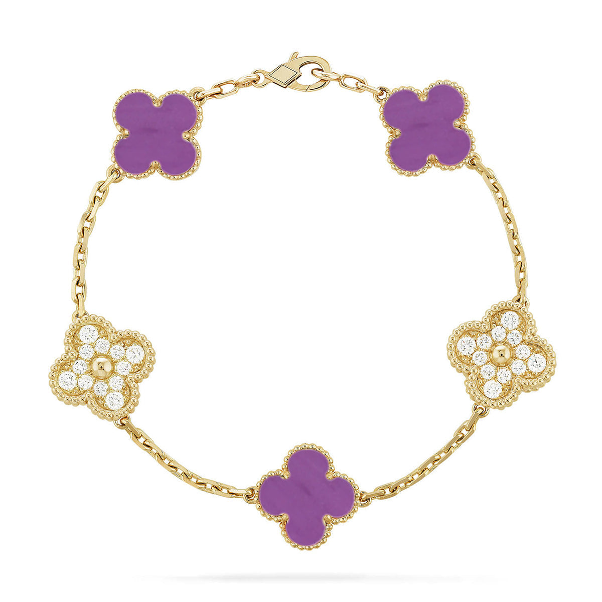 [Saipan]LUCKY CLOVER 5-MOTIF BRACELET - VIOLET COLLECTION