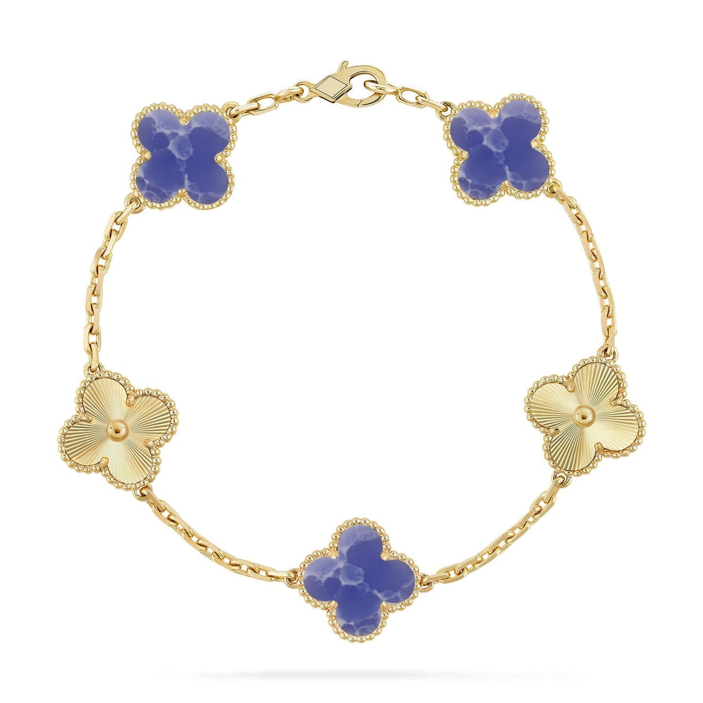 [Saipan]LUCKY CLOVER 5-MOTIF BRACELET - BLUE LARIMAR COLLECTION