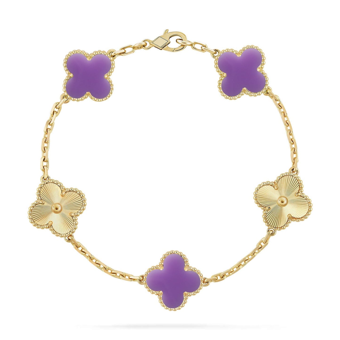 [Saipan]LUCKY CLOVER 5-MOTIF BRACELET - LAVENDER COLLECTION