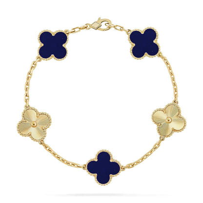 [Saipan]LUCKY CLOVER 5-MOTIF BRACELET - LAPIS LAZULI COLLECTION