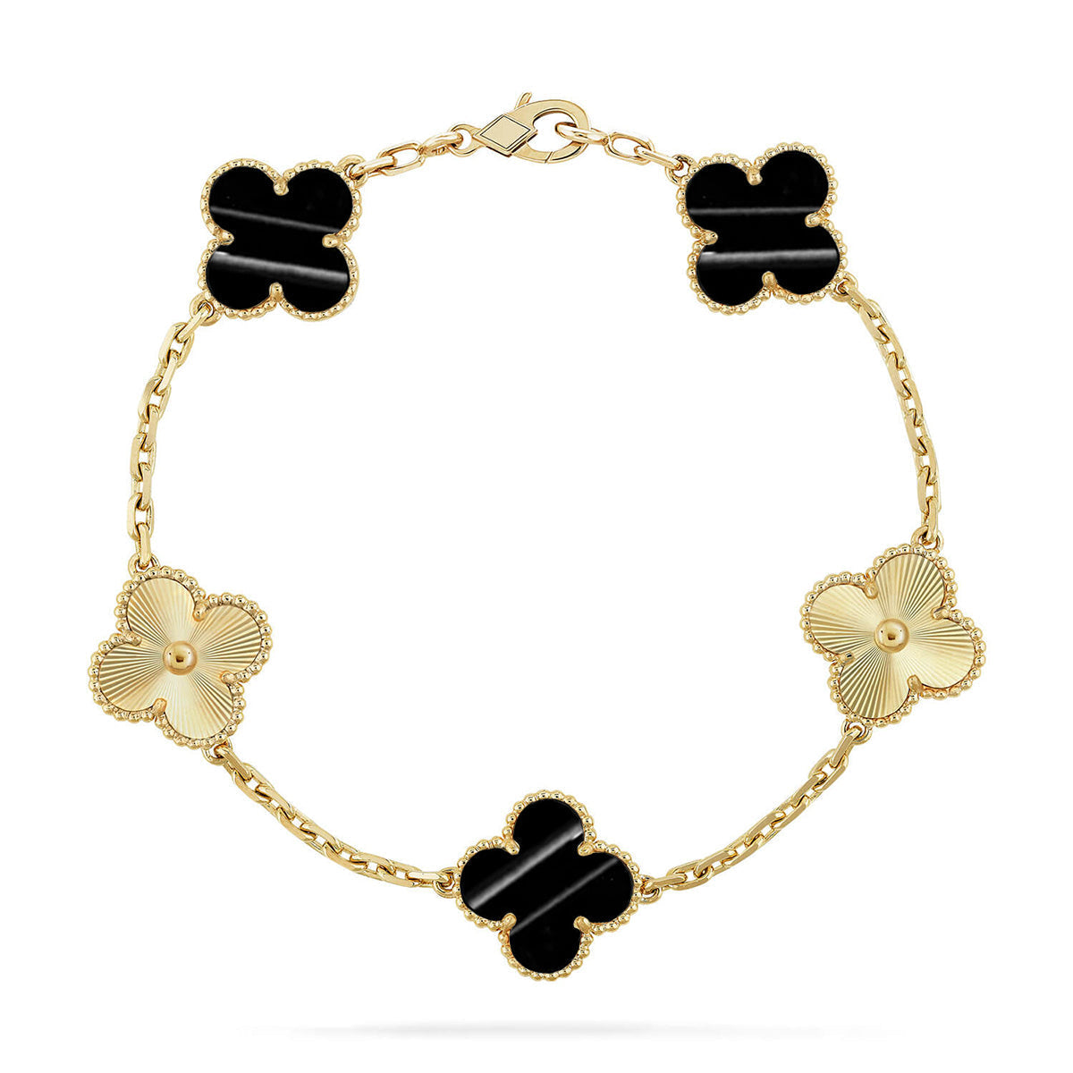 [Saipan]LUCKY CLOVER 5-MOTIF BRACELET - PULSE STONE COLLECTION