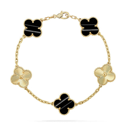 [Saipan]LUCKY CLOVER 5-MOTIF BRACELET - PULSE STONE COLLECTION