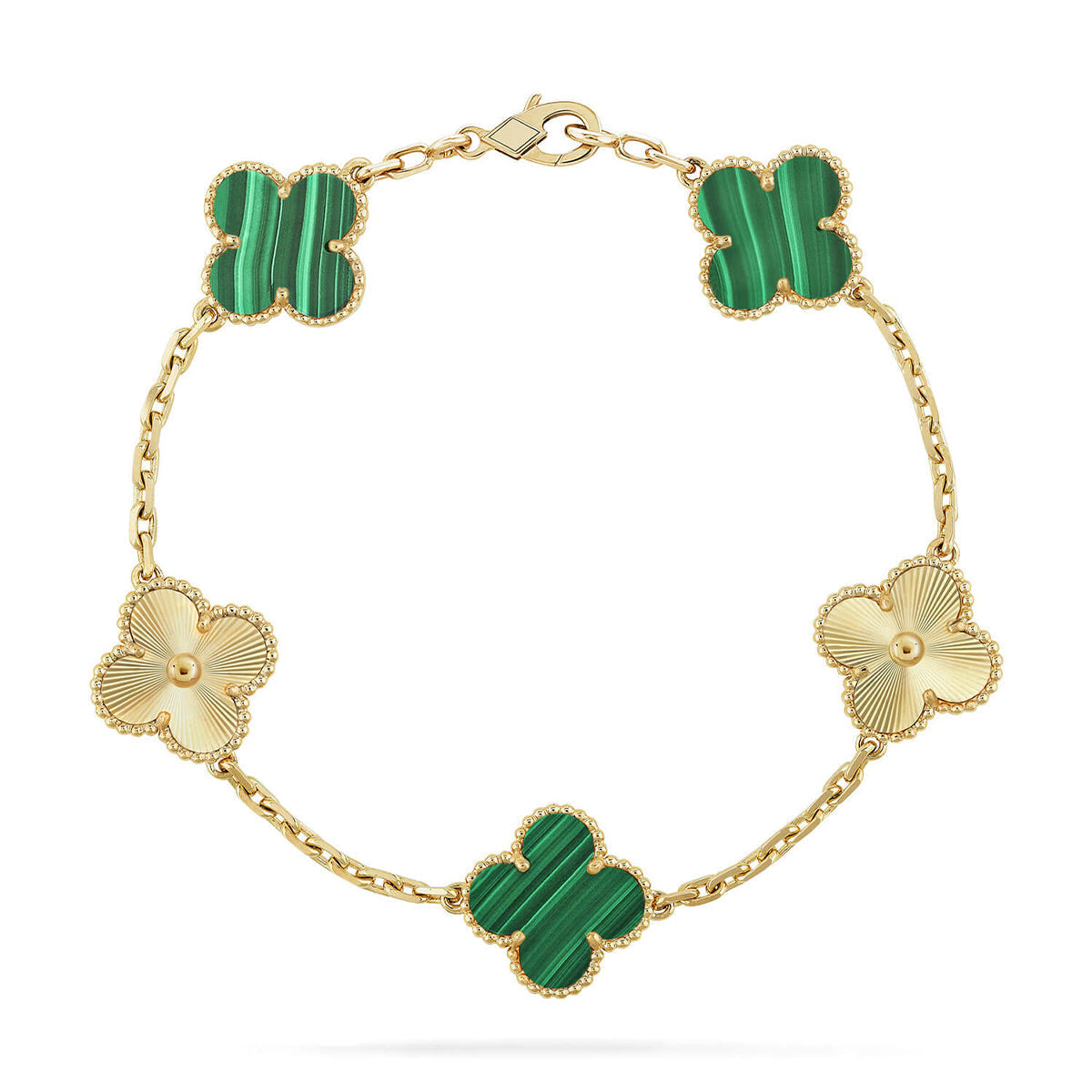 [Saipan]LUCKY CLOVER 5-MOTIF BRACELET - MALACHITE COLLECTION