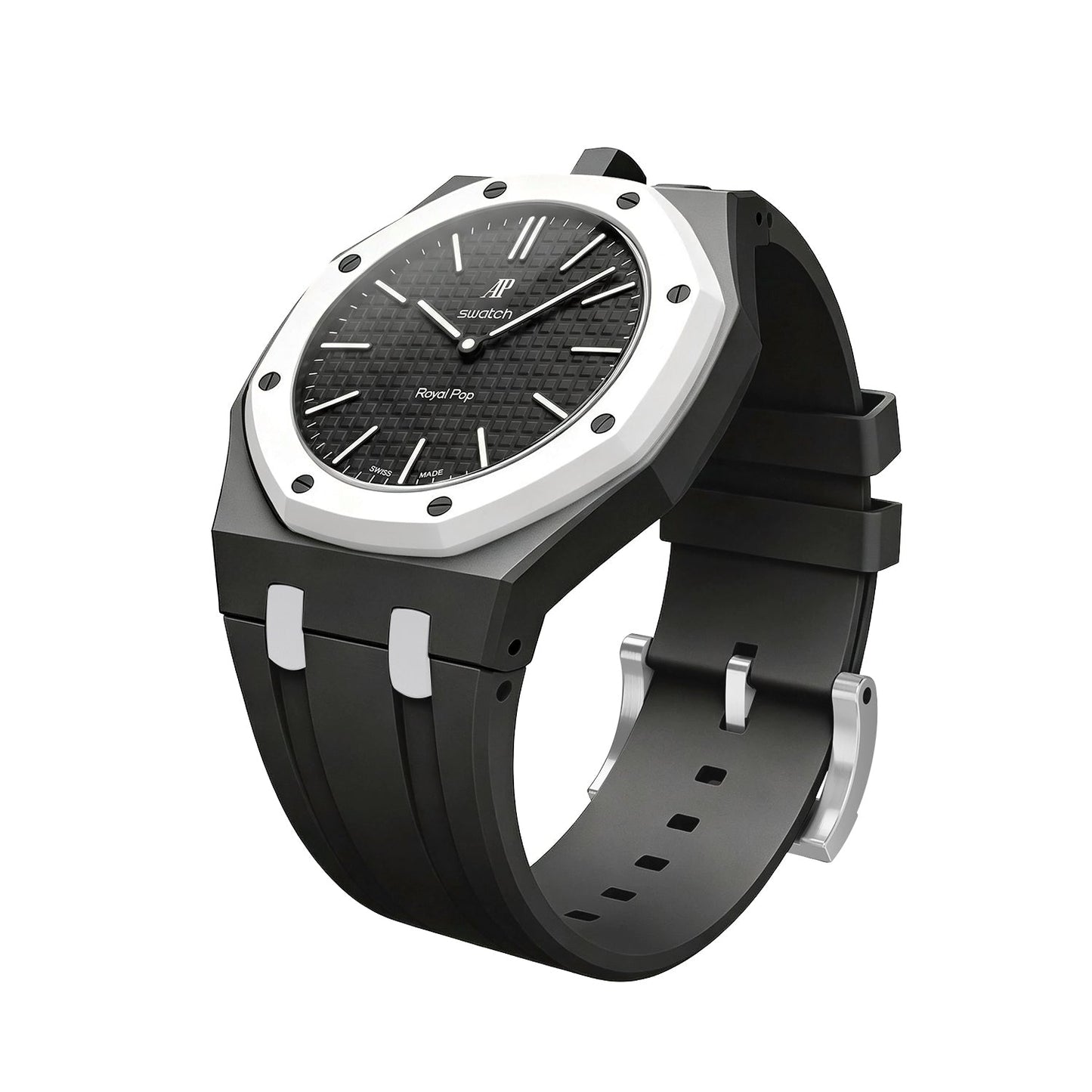 [Saipan]OAK POP EXCLUSIVE BLACK AND WHITE SILICONE STRAP