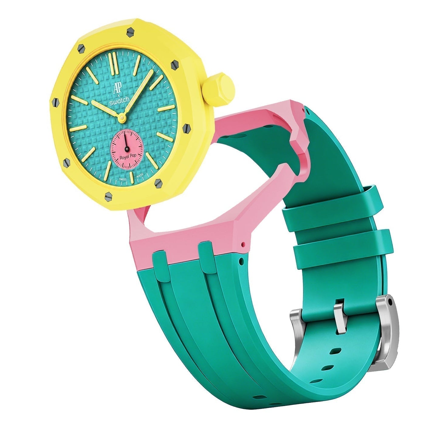[Saipan]OAK POP EXCLUSIVE PINK AND GREEN SILICONE STRAP