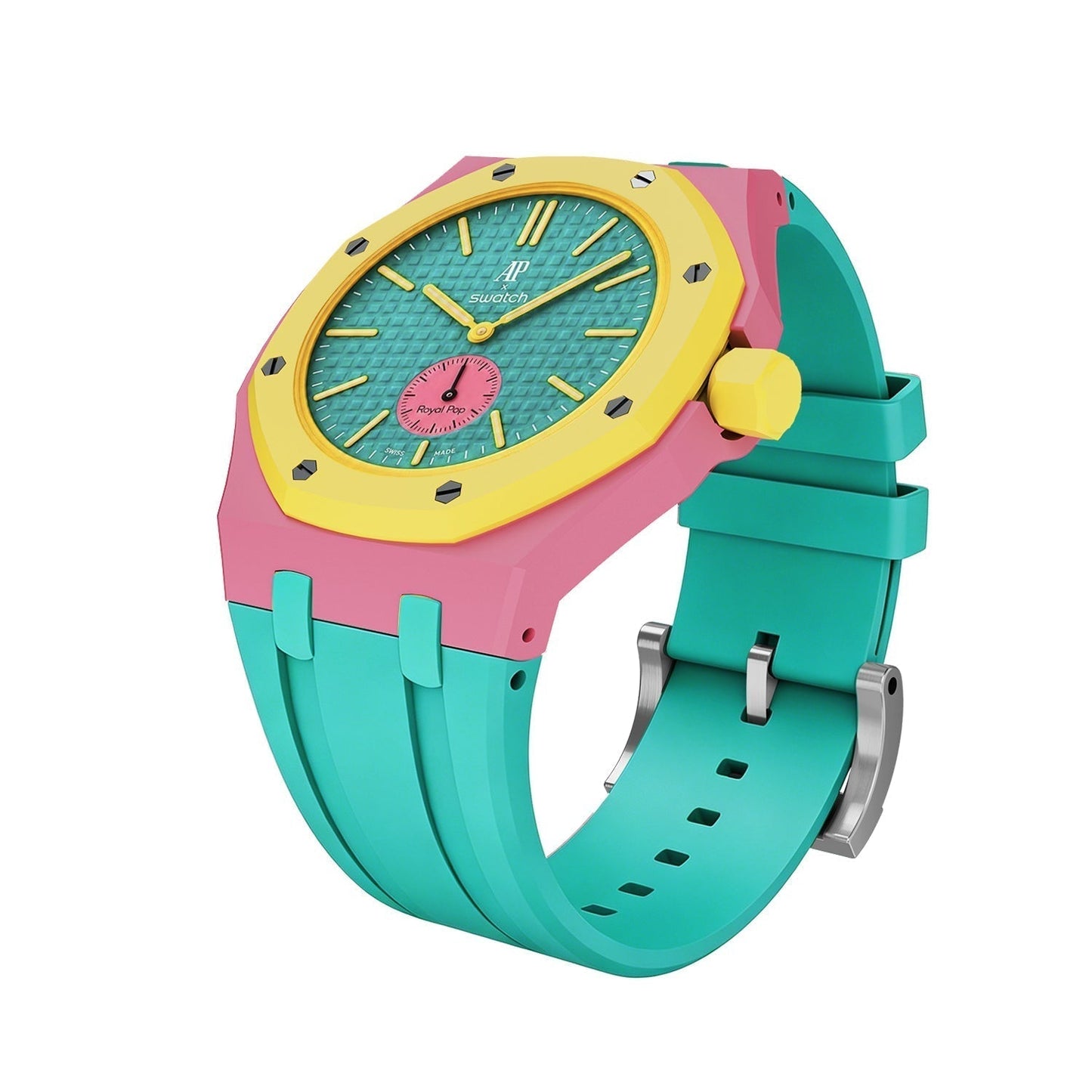 [Saipan]OAK POP EXCLUSIVE PINK AND GREEN SILICONE STRAP