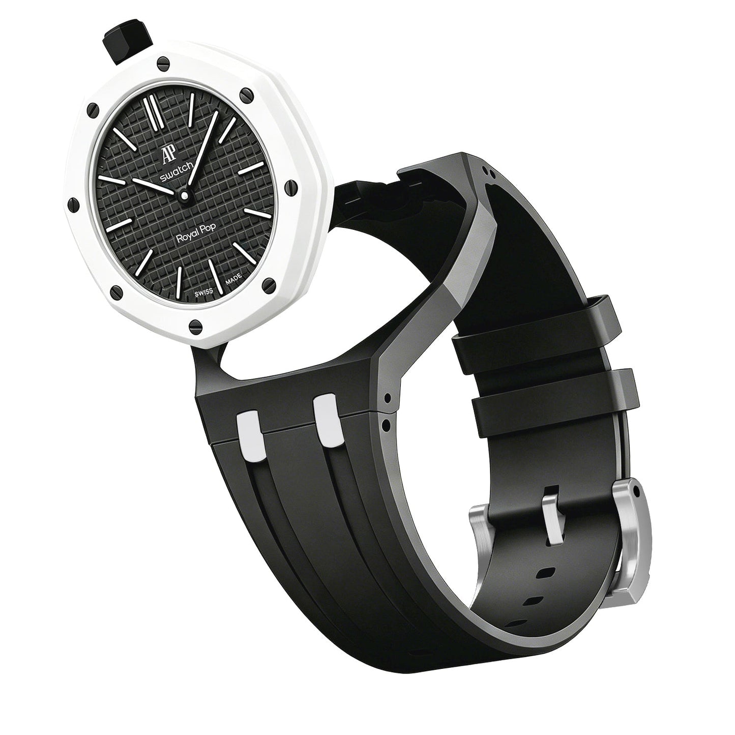 [Saipan]OAK POP EXCLUSIVE BLACK AND WHITE SILICONE STRAP