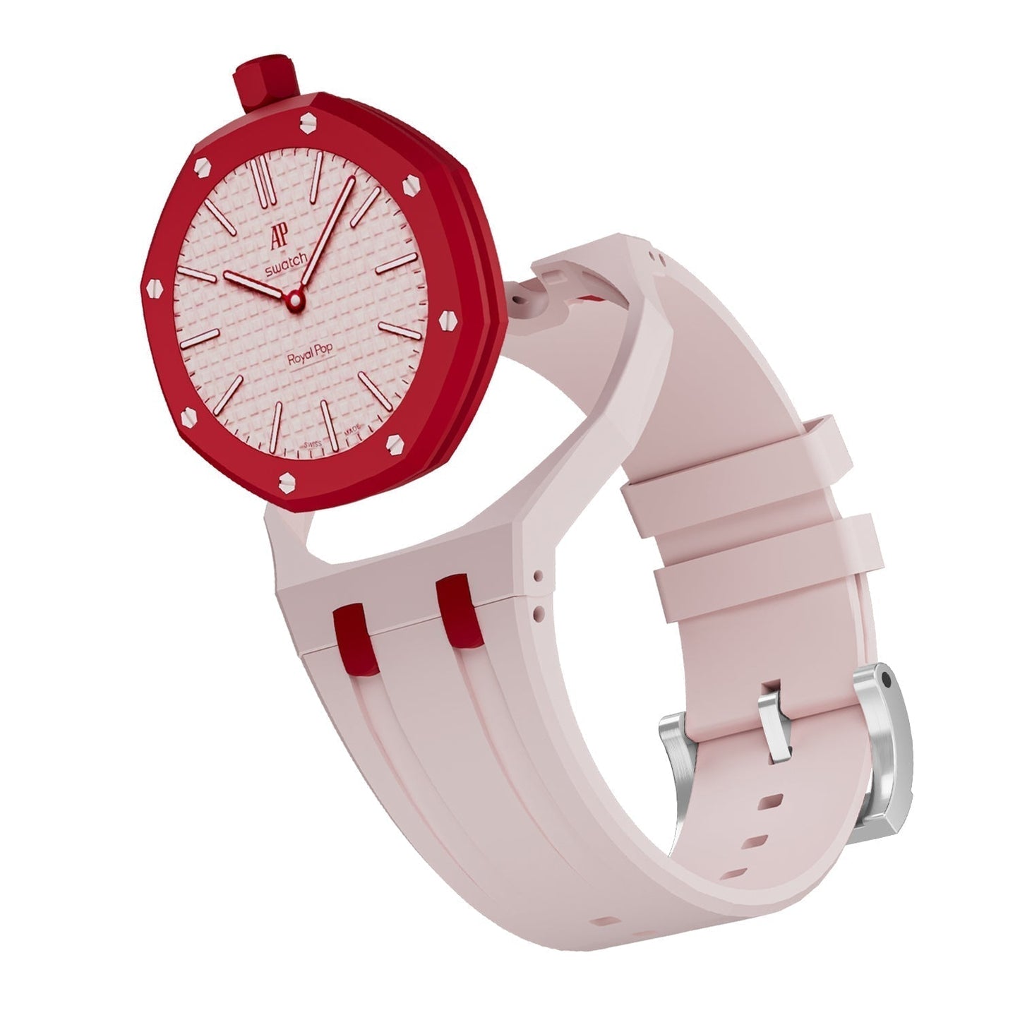 [Saipan]OAK POP EXCLUSIVE PINK AND RED SILICONE STRAP